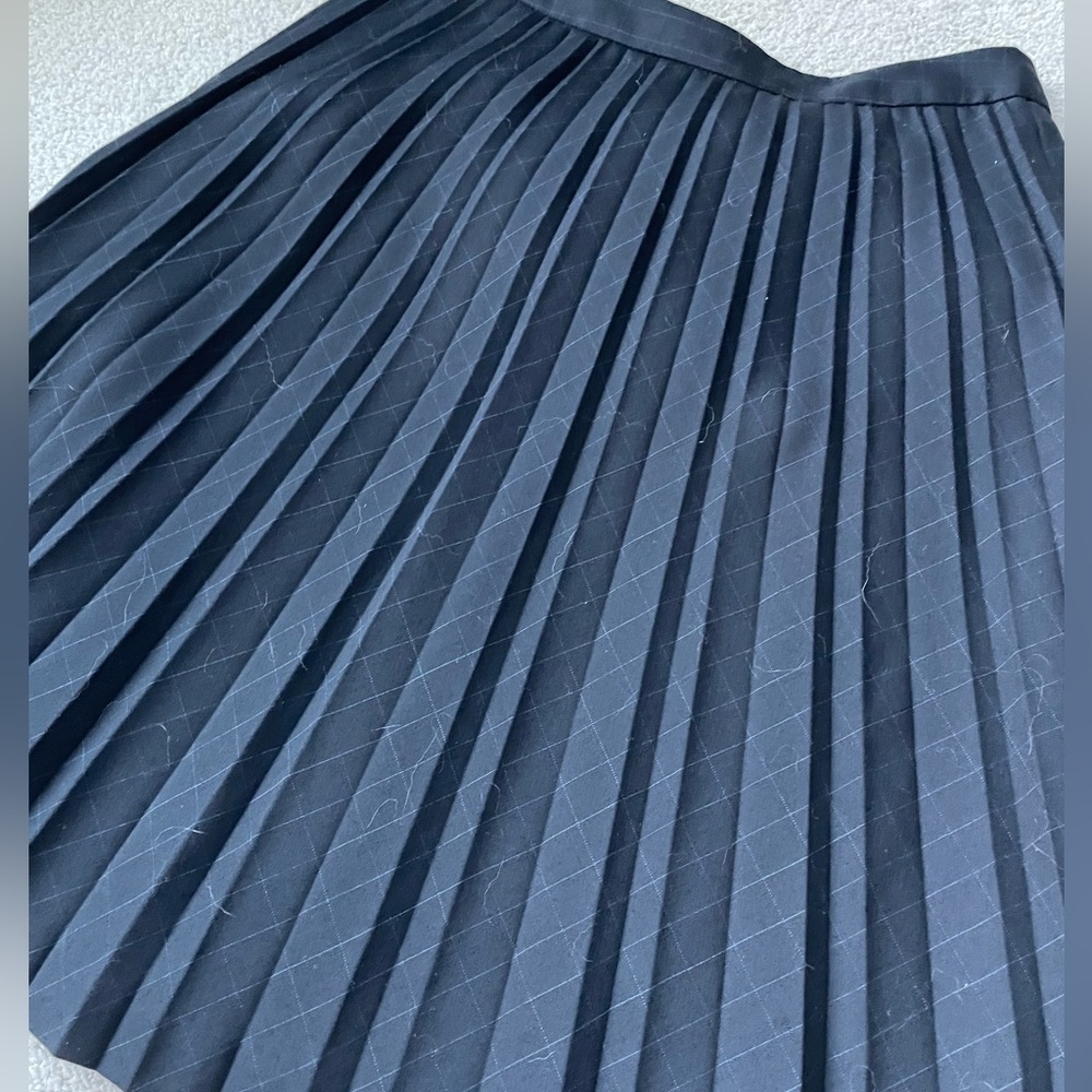 Black Pleated Knee-Length Skirt | LOFT | Size 2 Petite - Picture 2 of 12
